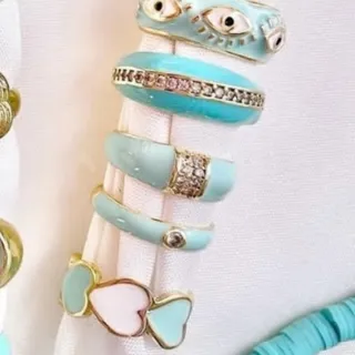 انگشتر نگینی مینا کاری