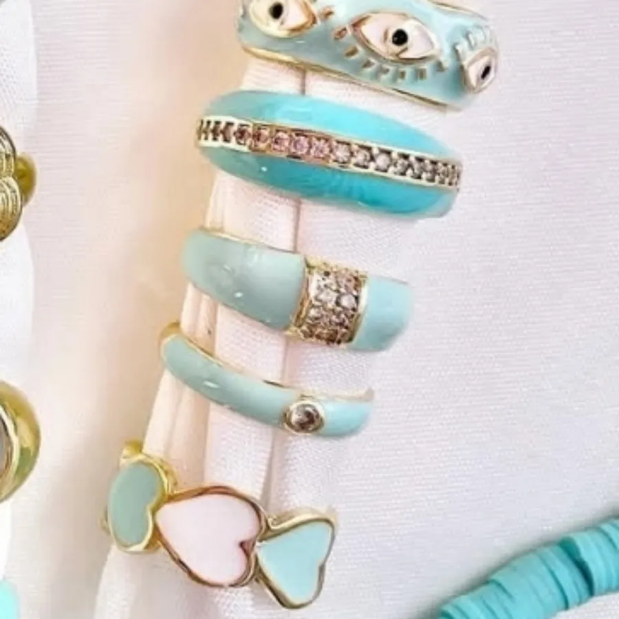 انگشتر نگینی مینا کاری