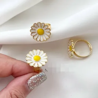 انگشتر بابونه کپی طلا