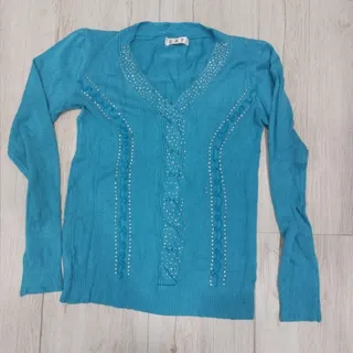 بلوز بافت گپ فیروزه ای