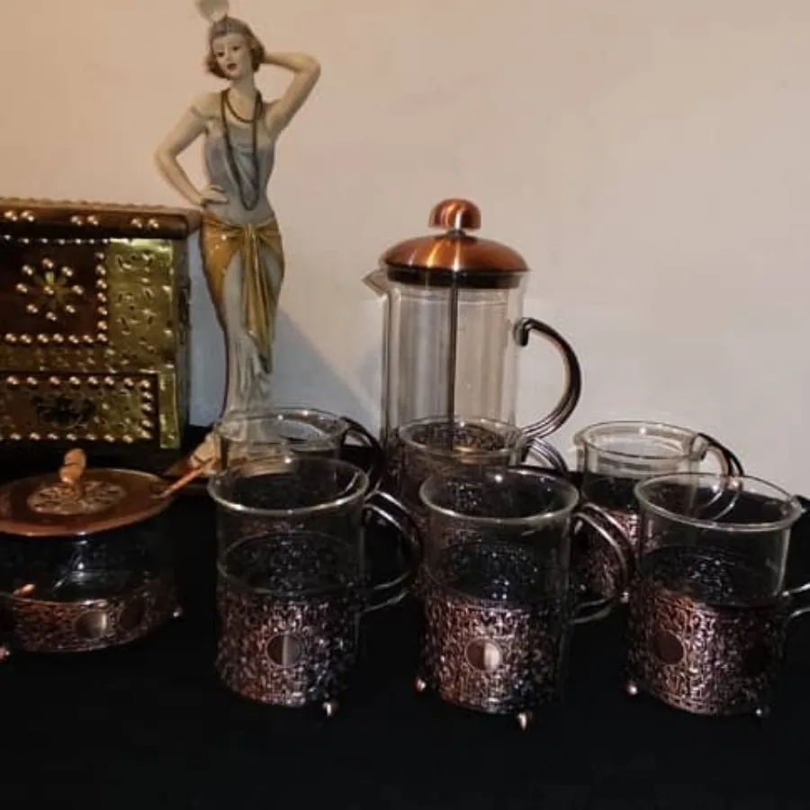 ست چایخوری پیرکس برنزی