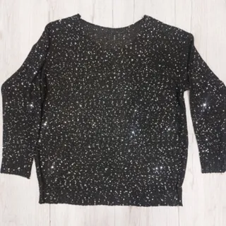 بافت مجلسی پولک دار مشکی