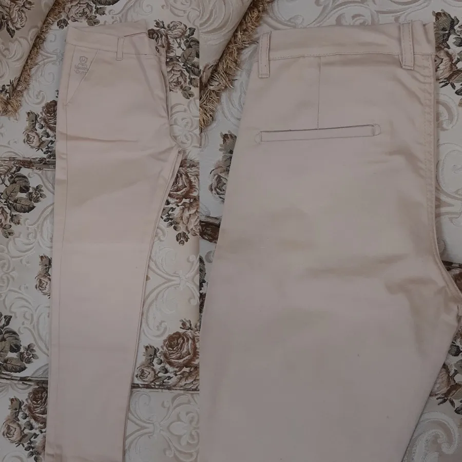 شلوار کتان کرم مردانه