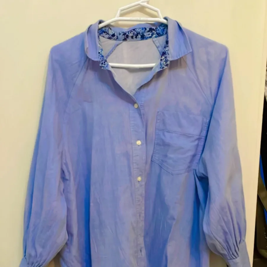 شومیز آبی نخی