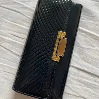 کیف پول ورنی سورمه ای