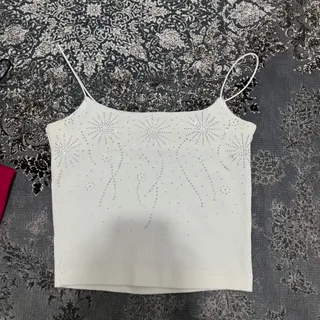 کراپ سفید نگین دار