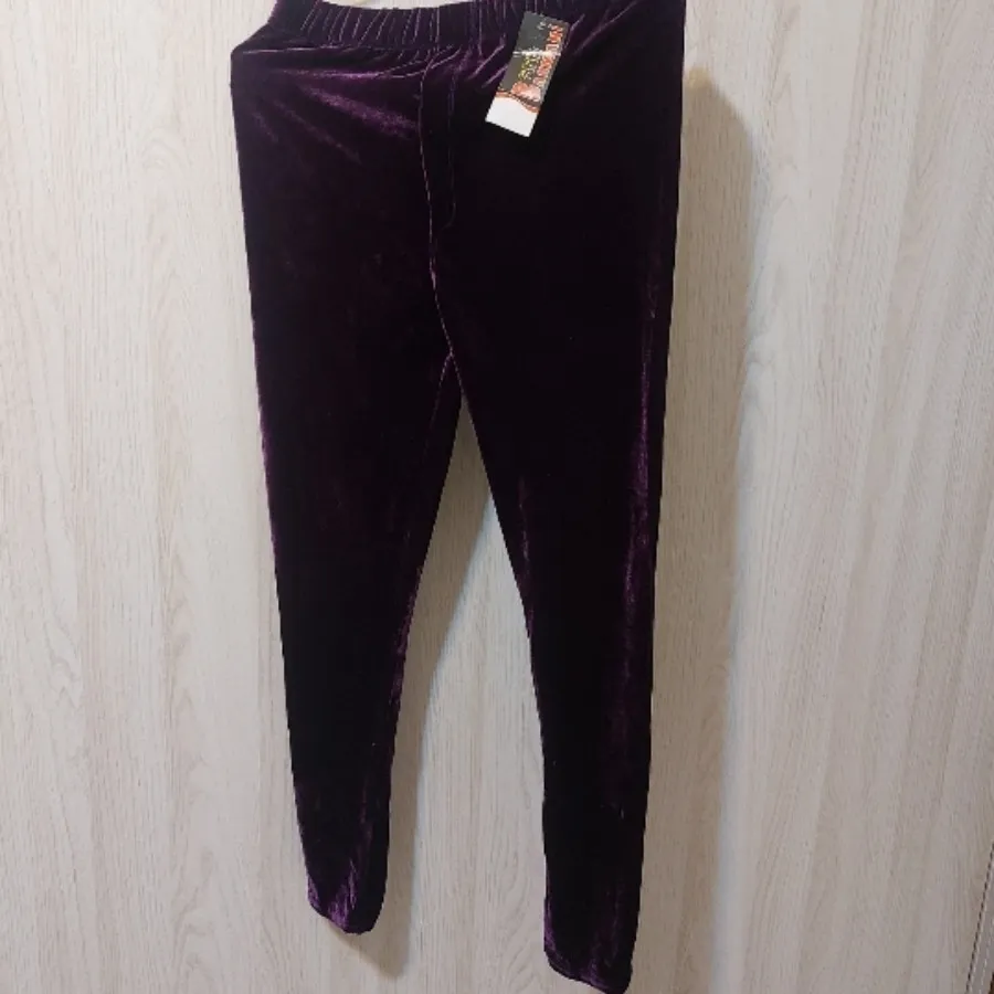 شلوار مخمل ساده بنفش