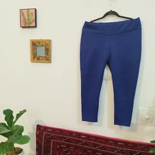 شلوار مخمل آبی نفتی