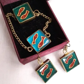 ست برنزی طرح ماهی