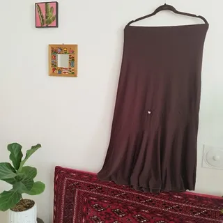 دامن ریون قهوه ای