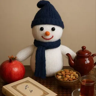 عروسک آدم برفی بافتنی