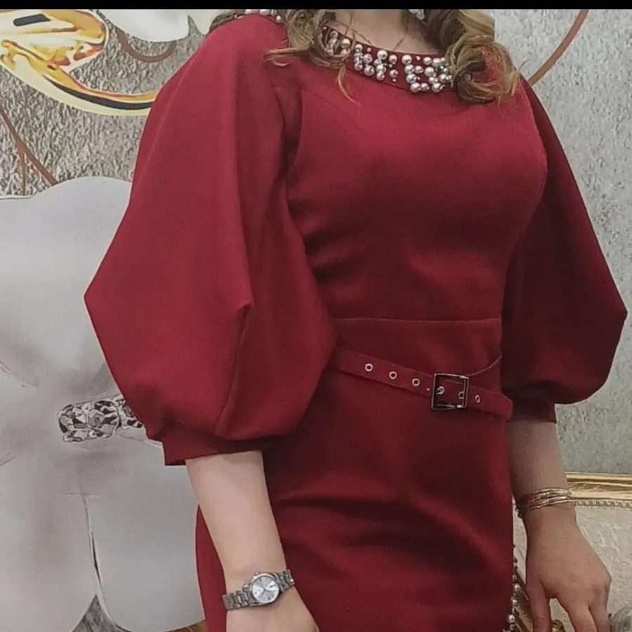 پیراهن مجلسی زرشکی شیک