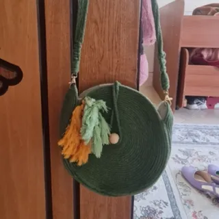کیف سبز بافت