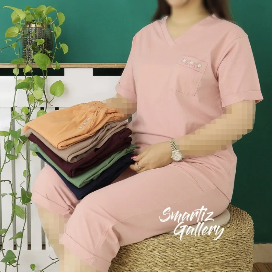 ست تیشرت شلوارک جیب گلگلی