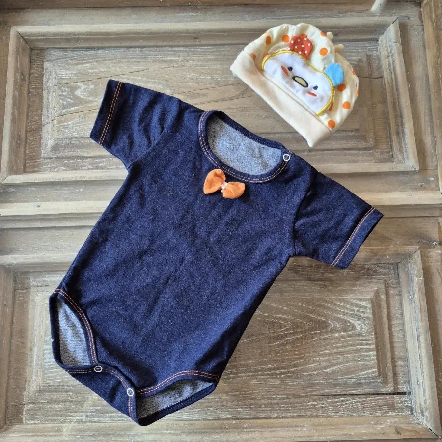 بادی آستین کوتاه جین