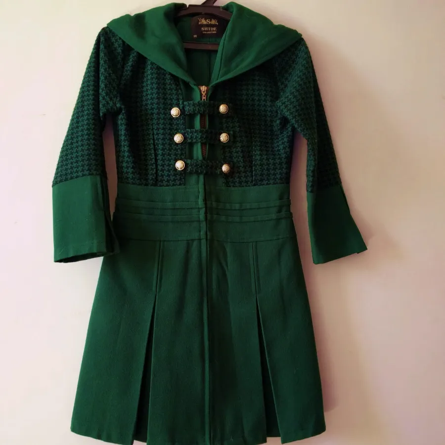 پالتو پشمی سبز تیره