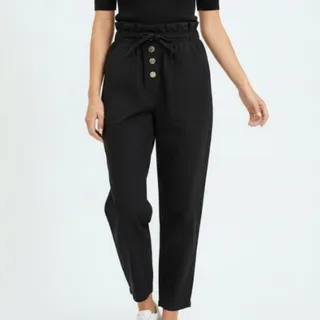 شلوار مام فیت مشکی