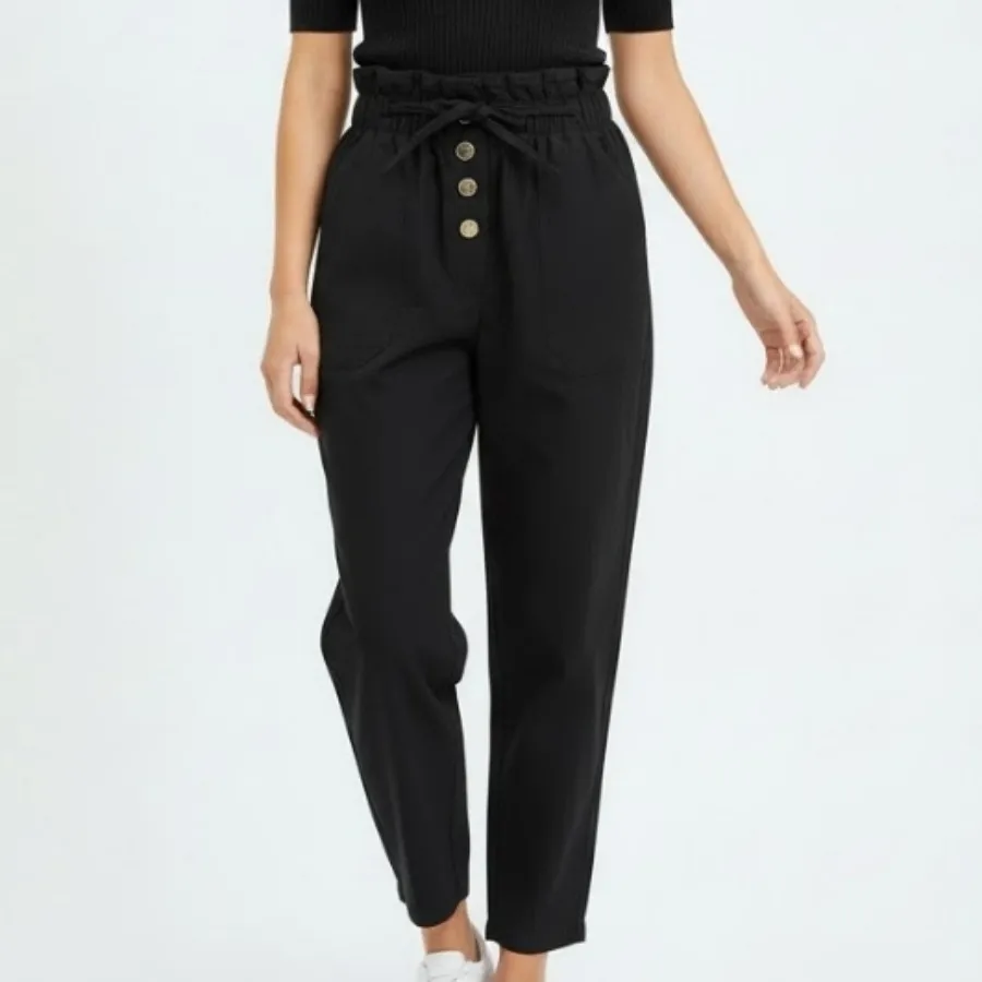 شلوار مام فیت مشکی