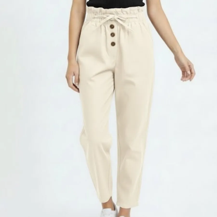 شلوار کرم مام فیت