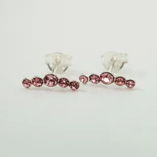 گوشواره نقره نگین صورتی