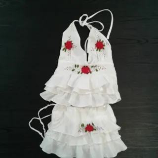 ست تاپ و دامن نخی تایلندی