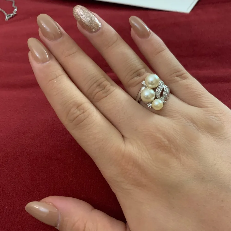 انگشتر استیل مرواریدی