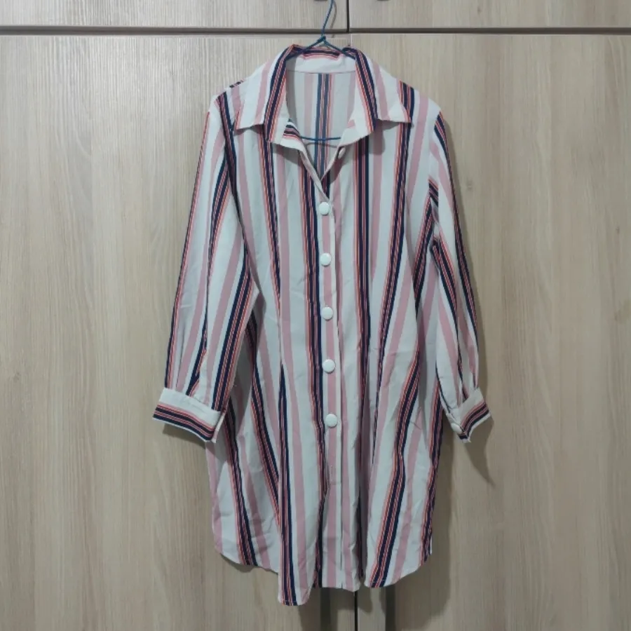 شومیز مانتویی راه‌راه