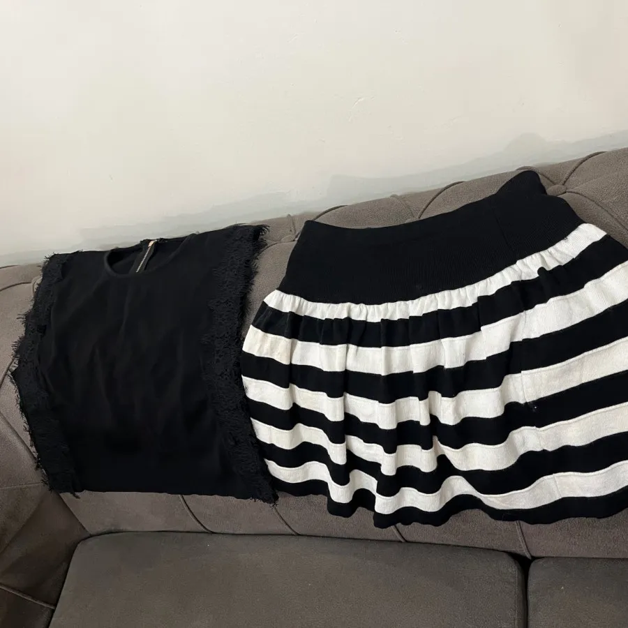 ست تاپ و دامن بافت