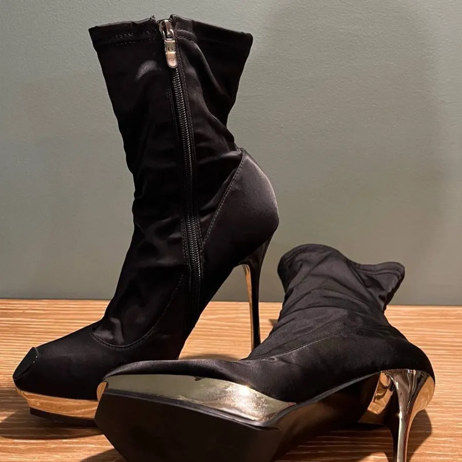 نیم بوت ساتن کش زنانه