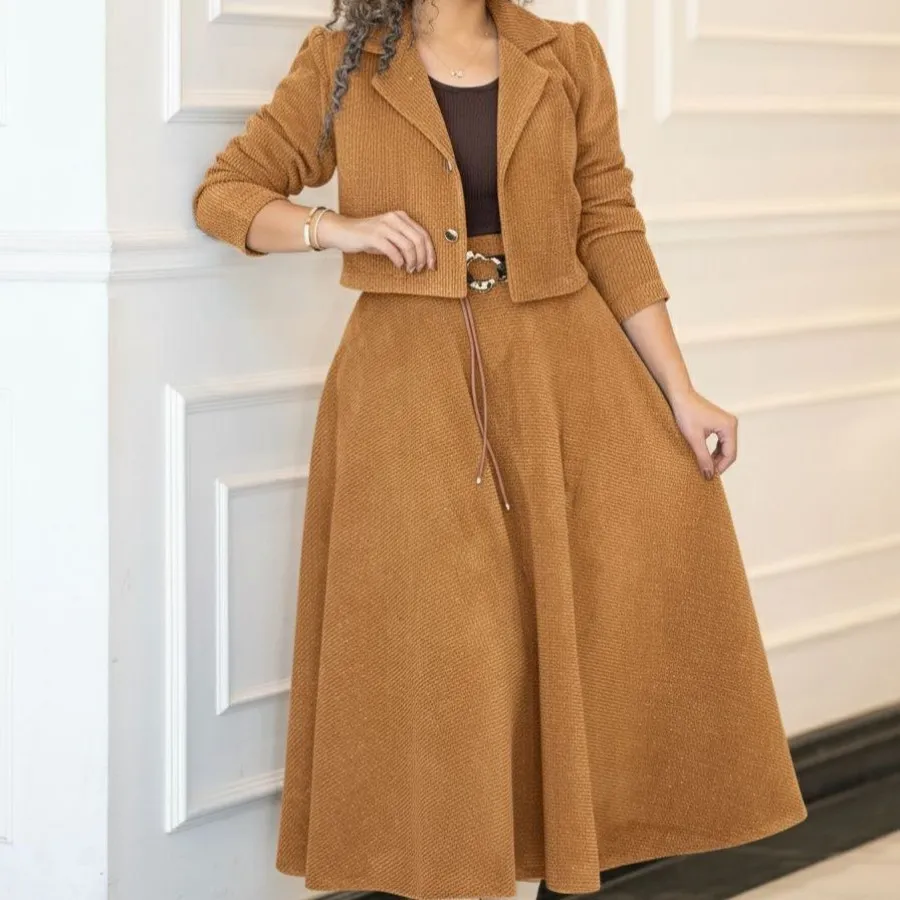 کت دامن مخمل کبریتی