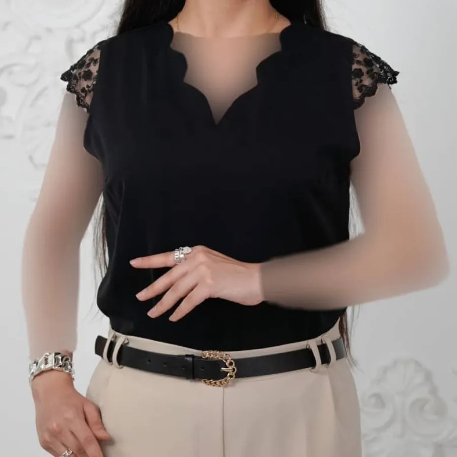 تاپ مشکی مجلسی کرپ