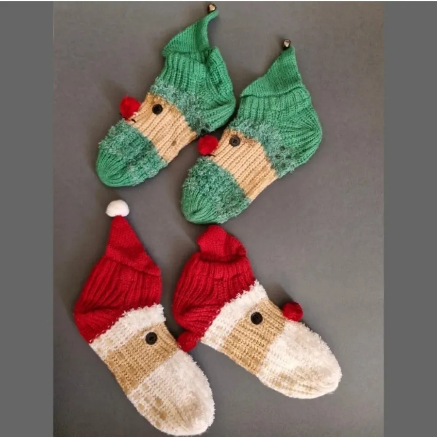 جوراب پاپوش بافت کریسمسی