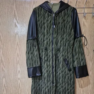 مانتو کبریتی استین چرم