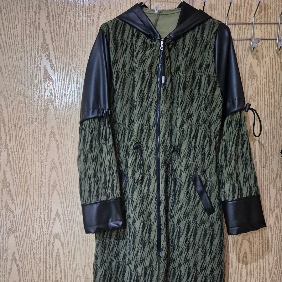 مانتو کبریتی استین چرم