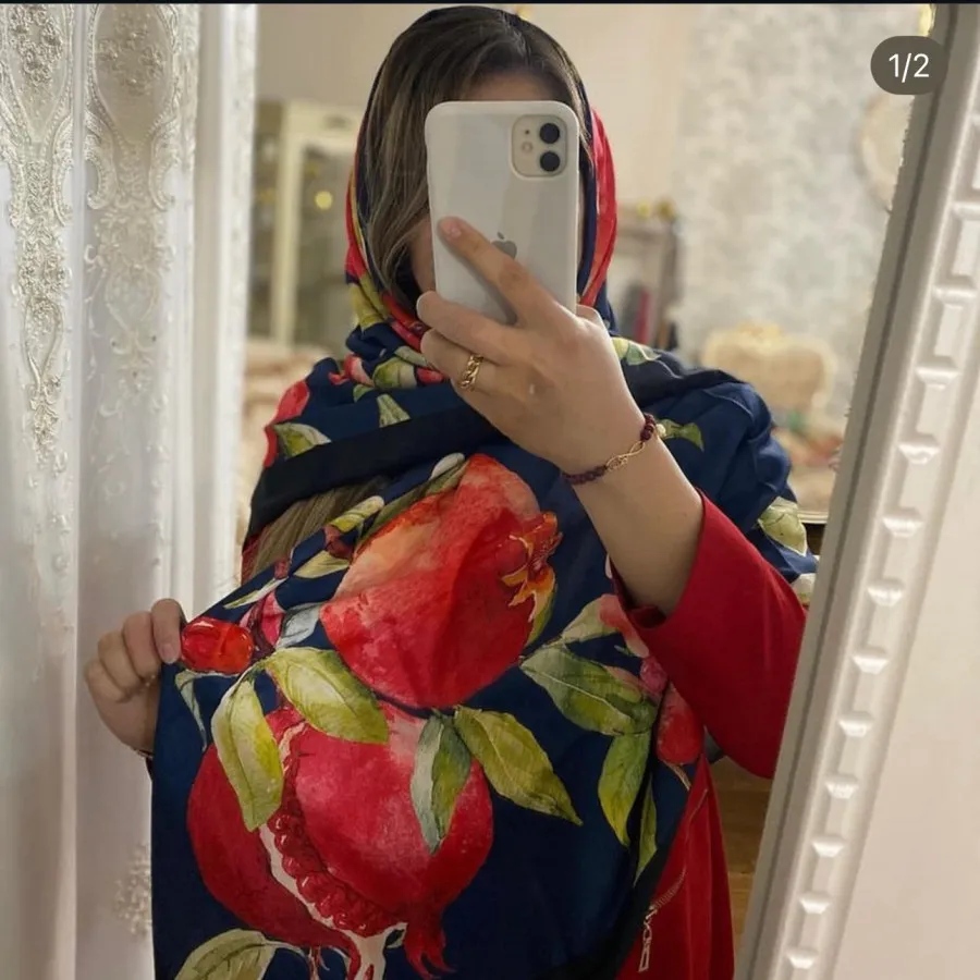 روسری جناقی طرح یلدا انار