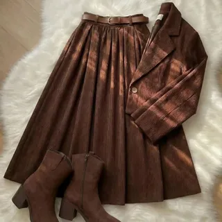 کت دامن مخمل کبریتی