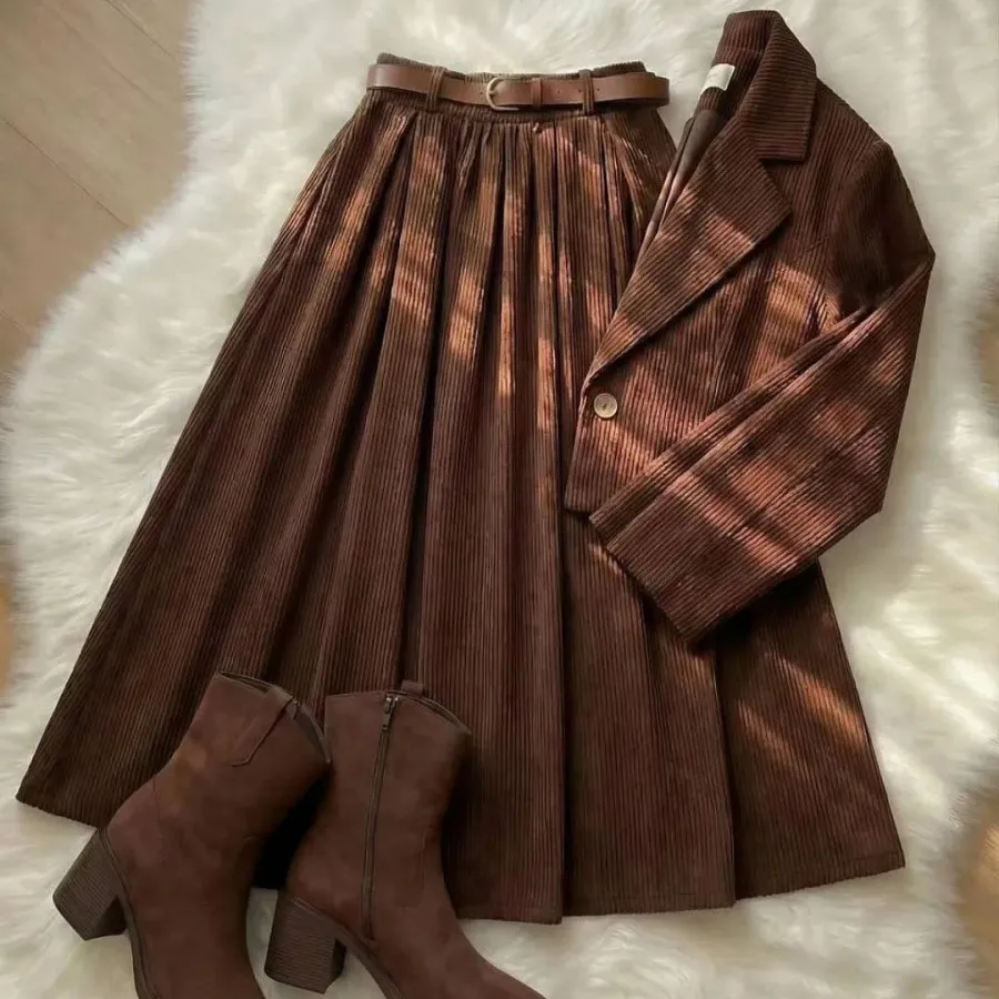 کت دامن مخمل کبریتی