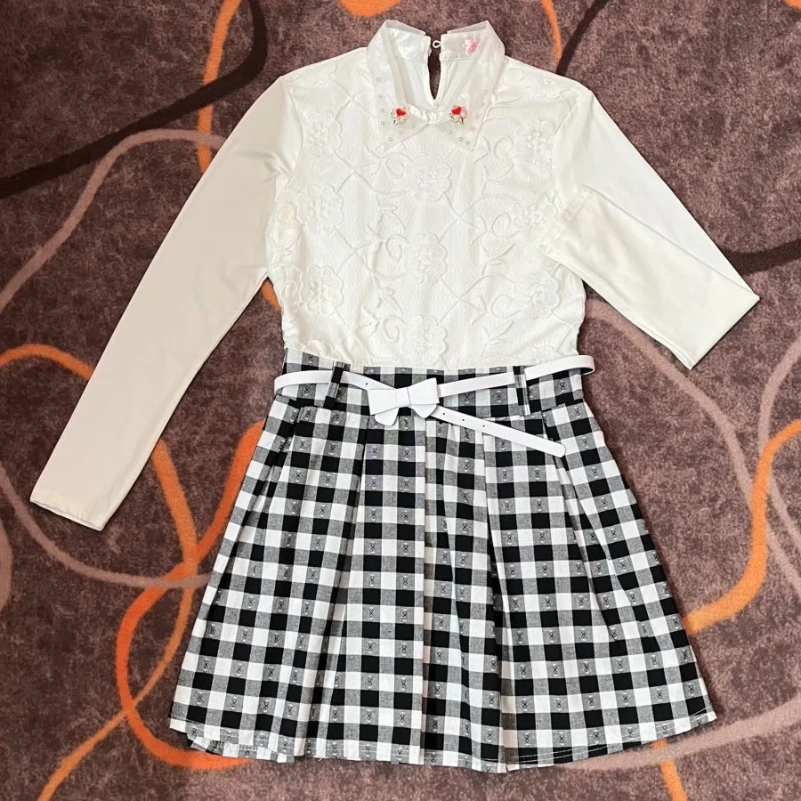 پیراهن مجلسی سفید مشکی