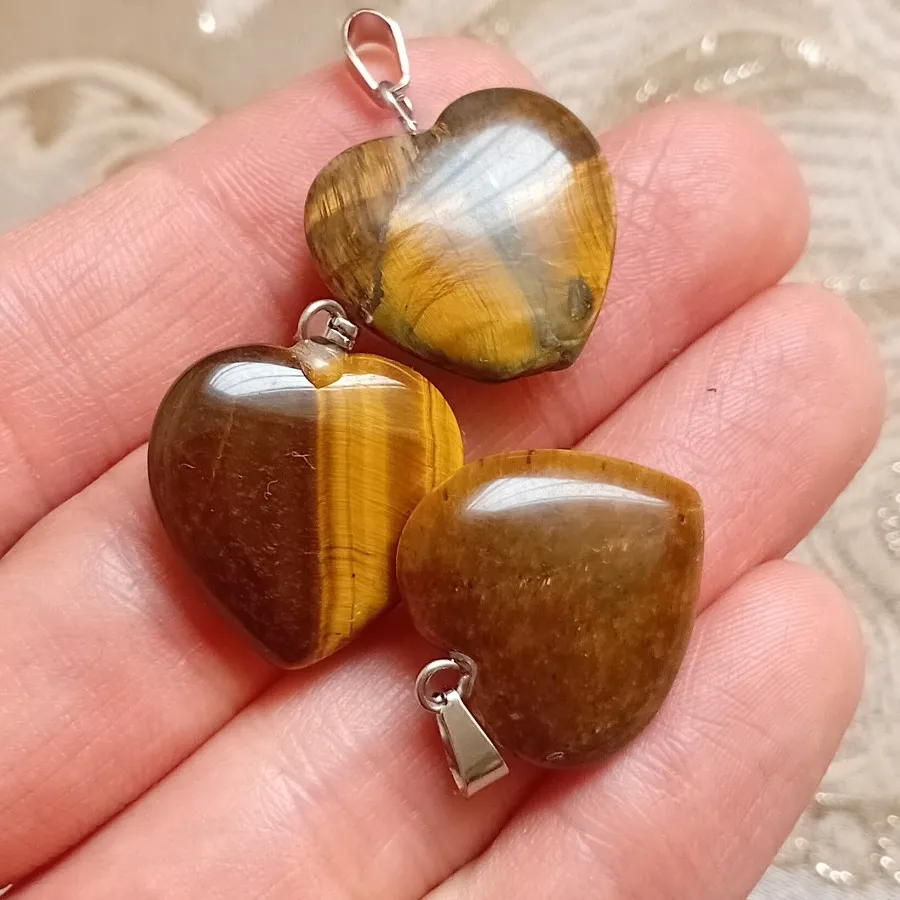 آویز های سنگ چشم ببر قلبی