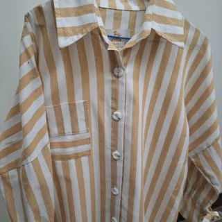 مانتو راه راه نسکافه ای