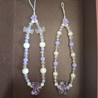 آویز کیف و گوشی بنفش