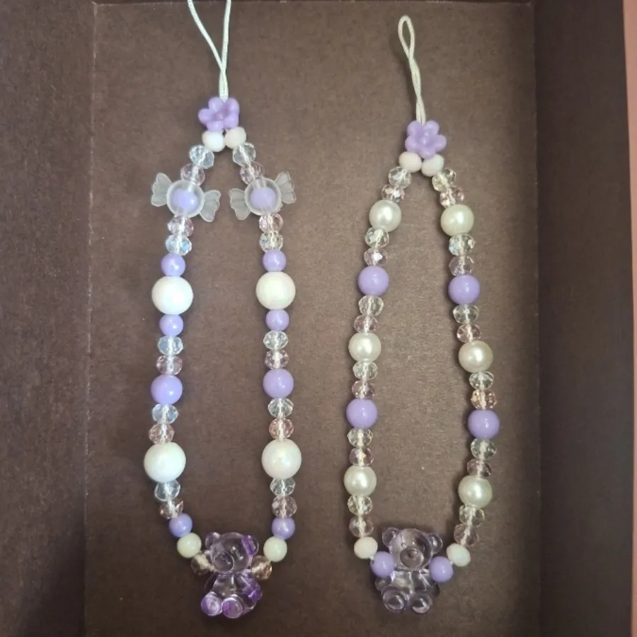 آویز کیف و گوشی بنفش