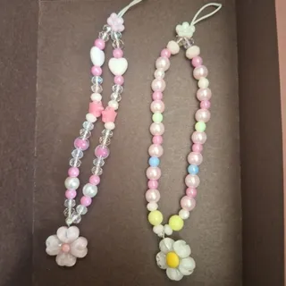 آویز کیف و گوشی صورتی