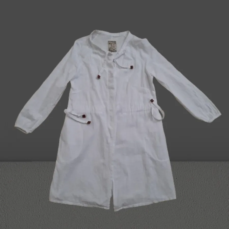 مانتو روپوش نخی سفید