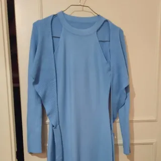 پیراهن بافت کلوش آبی