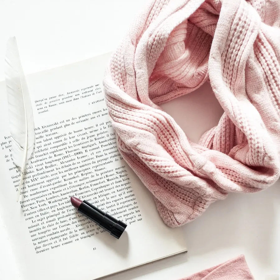 شال گردن حلقه ای صورتی