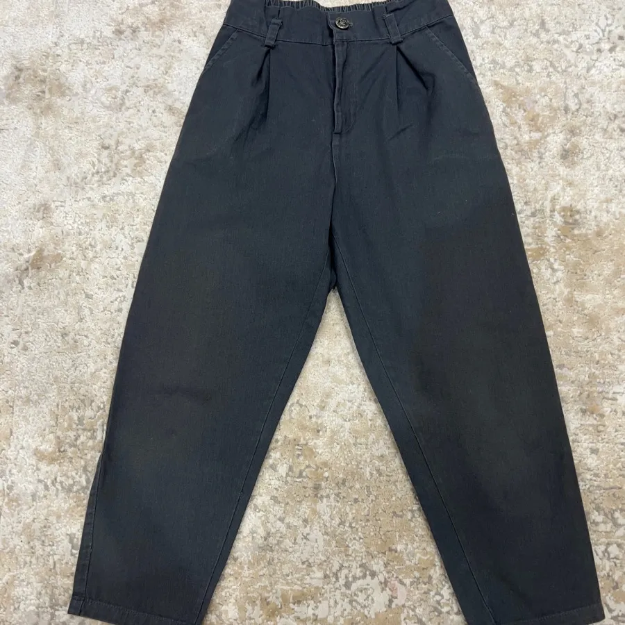 شلوار کتان مام طوسی