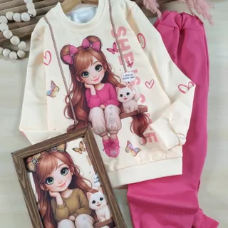 بلوز و شلوار دختر و پیشی