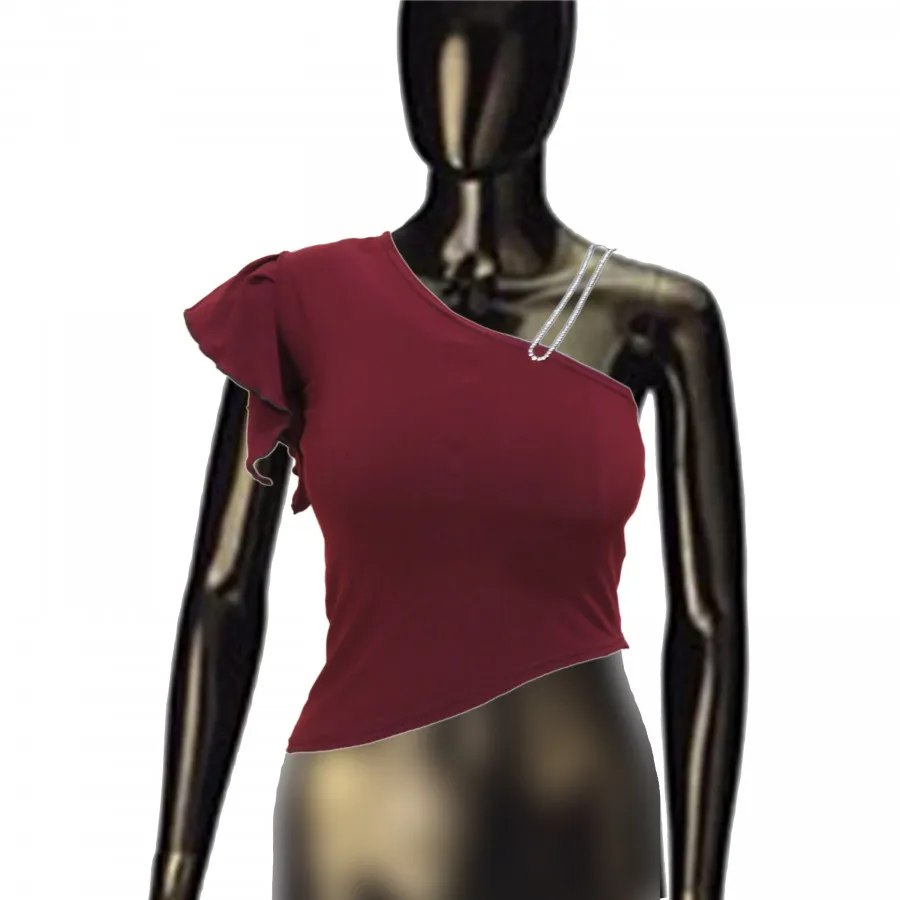 تاپ فانتزی زرشکی استرچ S