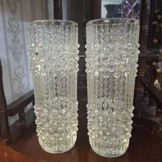 جفت گلدان بلوری قدیمی